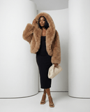 Ravena Hooded Faux-Fur Jacket